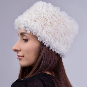 Warm Furry Hat, Faux Fur Hat, Fleece Lined Hat, Fashion Fuzzy Hat, Womens Winter Hat, Gift for Her