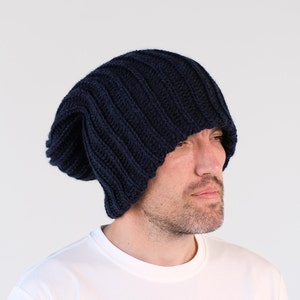Chunky knitted hat, Extra large hat, Oversized slouchy beanie, Dreadlock beanie, Hats for big heads, Thick Knit Beanie Hat. Christmas gift