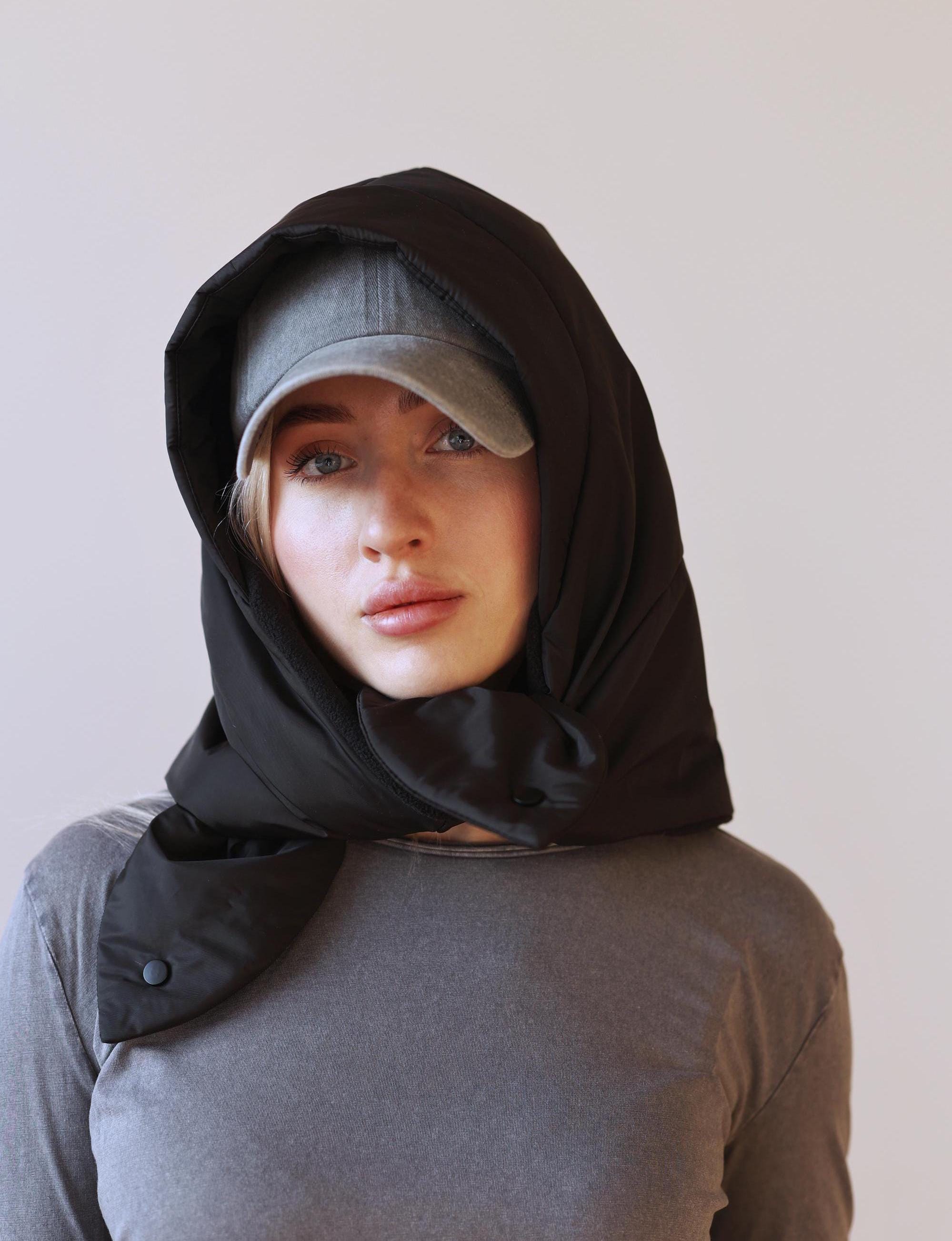Pillow Puffer Headscarf, Warm Balaclava Hood, Winter 