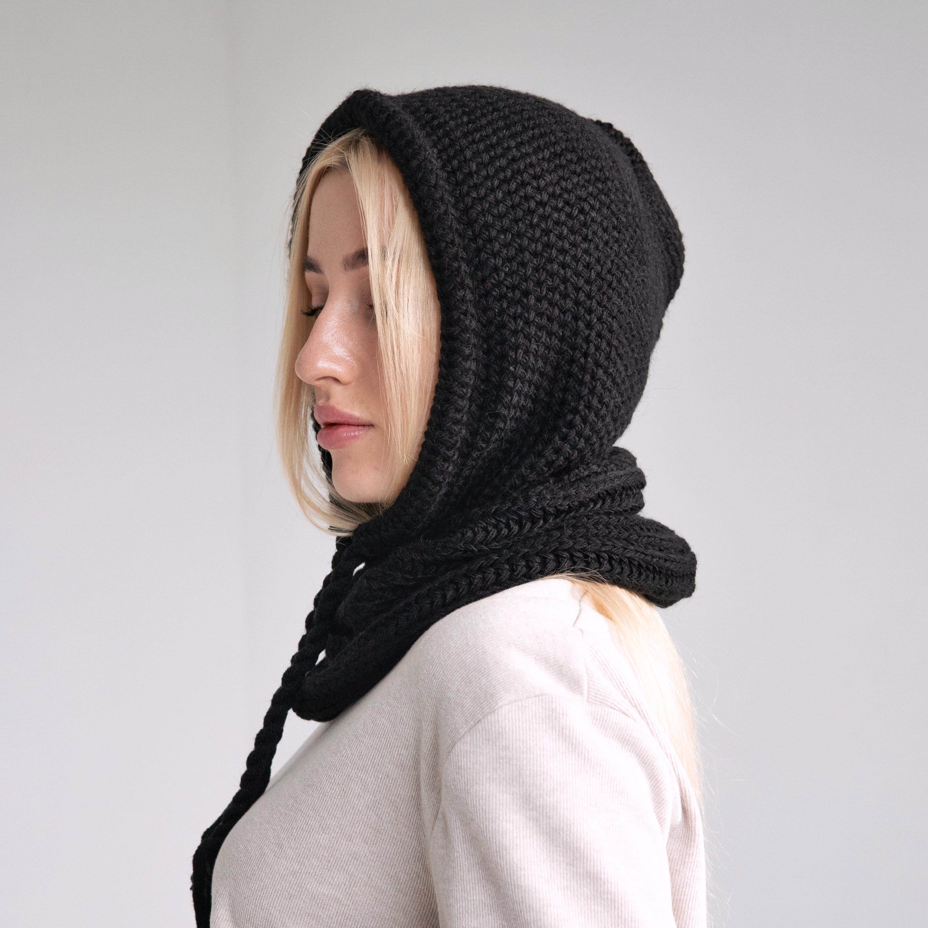 Knitted Balaclava, Winter Hats for Women, Warm Mohair Wool 
