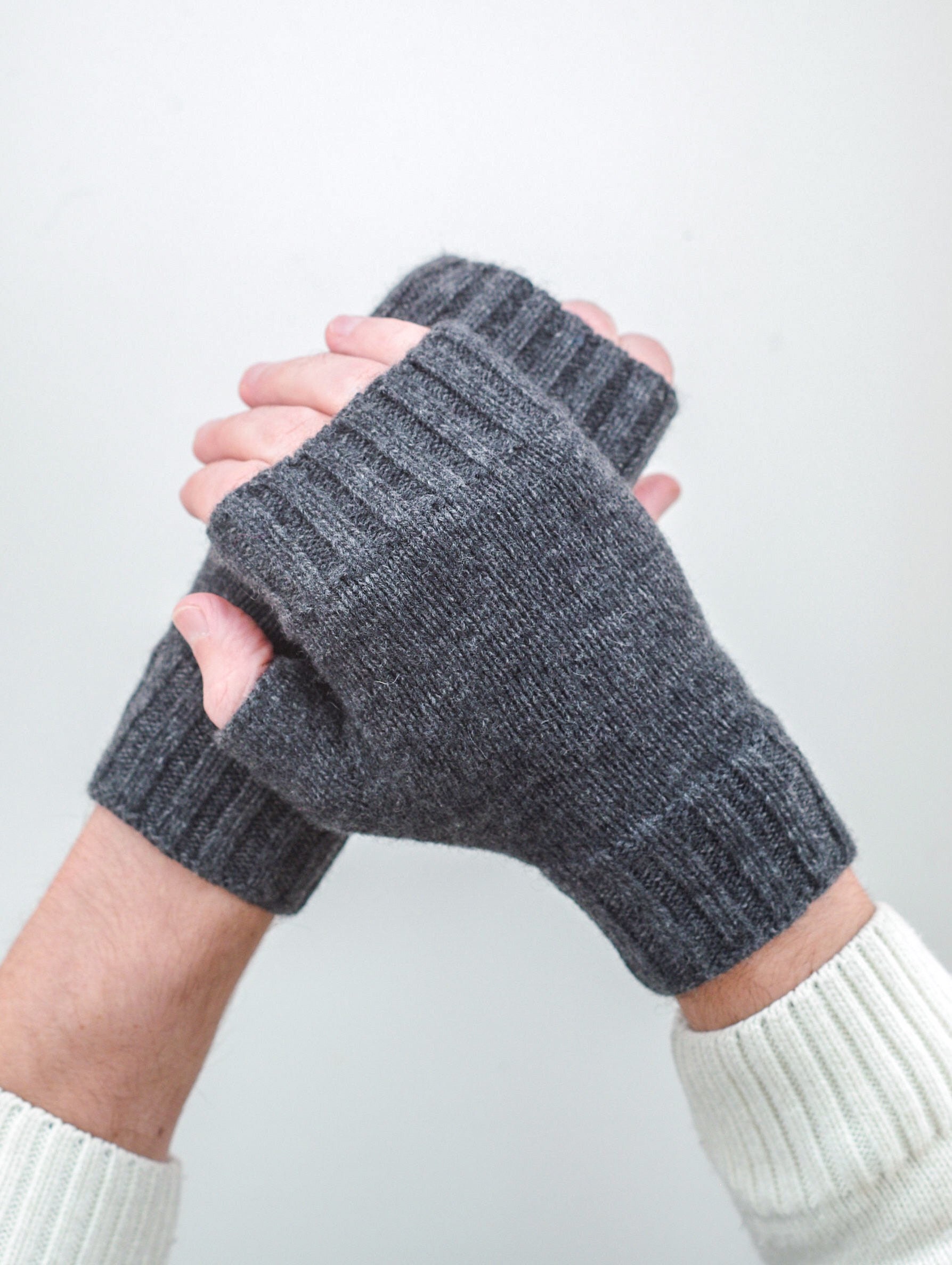 Mens Cashmere Fingerless Gloves Hand warmers Arm warmers Etsy