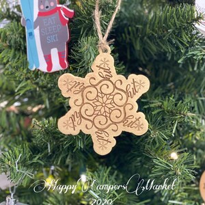 Shitflake Fuckflake Snowflake Wooden Ornament