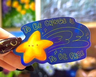 To be Cringe is to be Free Sternschnuppen Aufkleber (1 Stück / 3 Stück) | Vinyl-Aufkleber | Laptop Aufkleber | dekorativer Aufkleber | Positivity Aufkleber