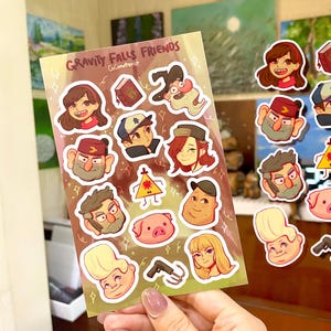 Gravity Falls Friends sticker sheet! | Waterproof Matte Vinyl stickers| laptop stickers| decorative stickers| Mystery Shack
