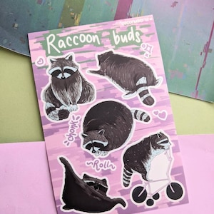 Ensemble d'autocollants raton laveur ! | Autocollants imperméables en vinyle mat| stickers rigolos pour ordinateur portable | stickers décoratifs| sticker poubelle panda | (Autorisé dans l'UE)
