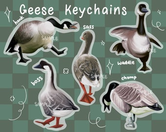 Geese keychains! | acrylic charm | decorative keychain| animal keychain| cute keychains (EU allowed)