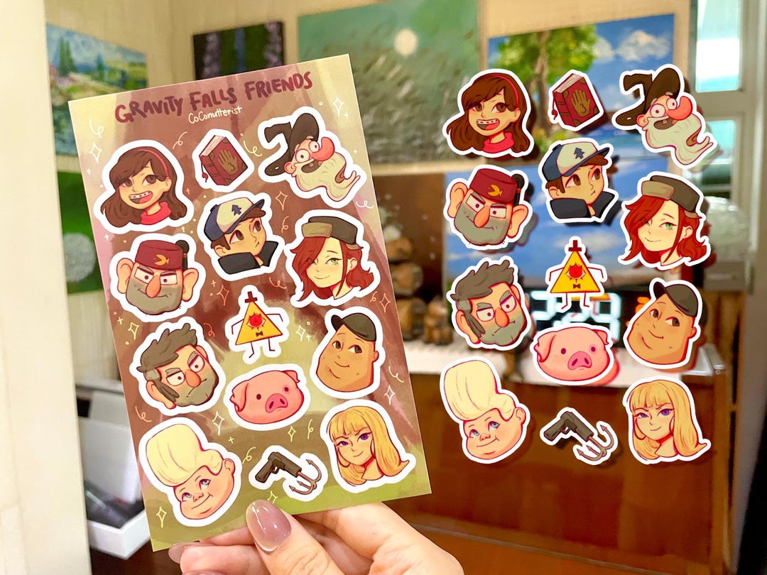 Gravity Falls Sticker Sheet | Waterproof Matte Vinyl Stickers| Laptop ...