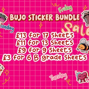 Bullet Journal-stickerbundels | stickervelpakket| Plannerstickers| BUJO-stickers| Mystery Pack| (EU toegestaan)