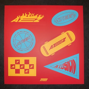 Pacote oficial de adesivos ATEEZ - Treasure Ep. Um para todos