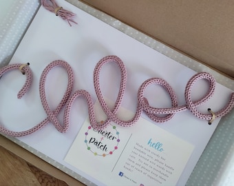 Letrero personalizado con nombre de alambre tejido: Decoración infantil