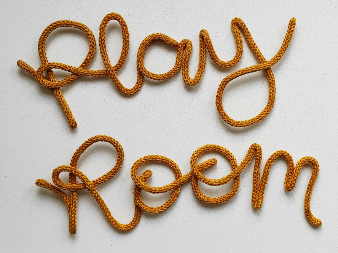 Customised Knitted Wire Words Personalised Wall Decor Etsy