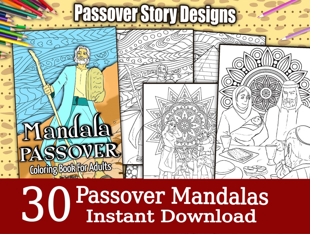 30 Passover Coloring Pages for Adults, Passover Exodus Book With ...