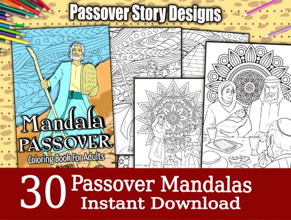 30 Passover Coloring Pages for Adults Passover Exodus Book | Etsy