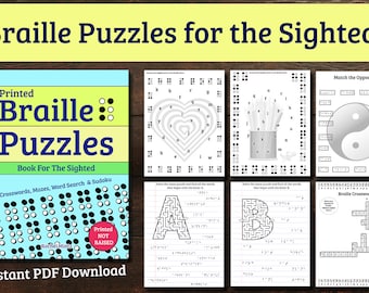 Rompecabezas en braille para estudiantes videntes: sopas de letras y laberintos (PDF digital)