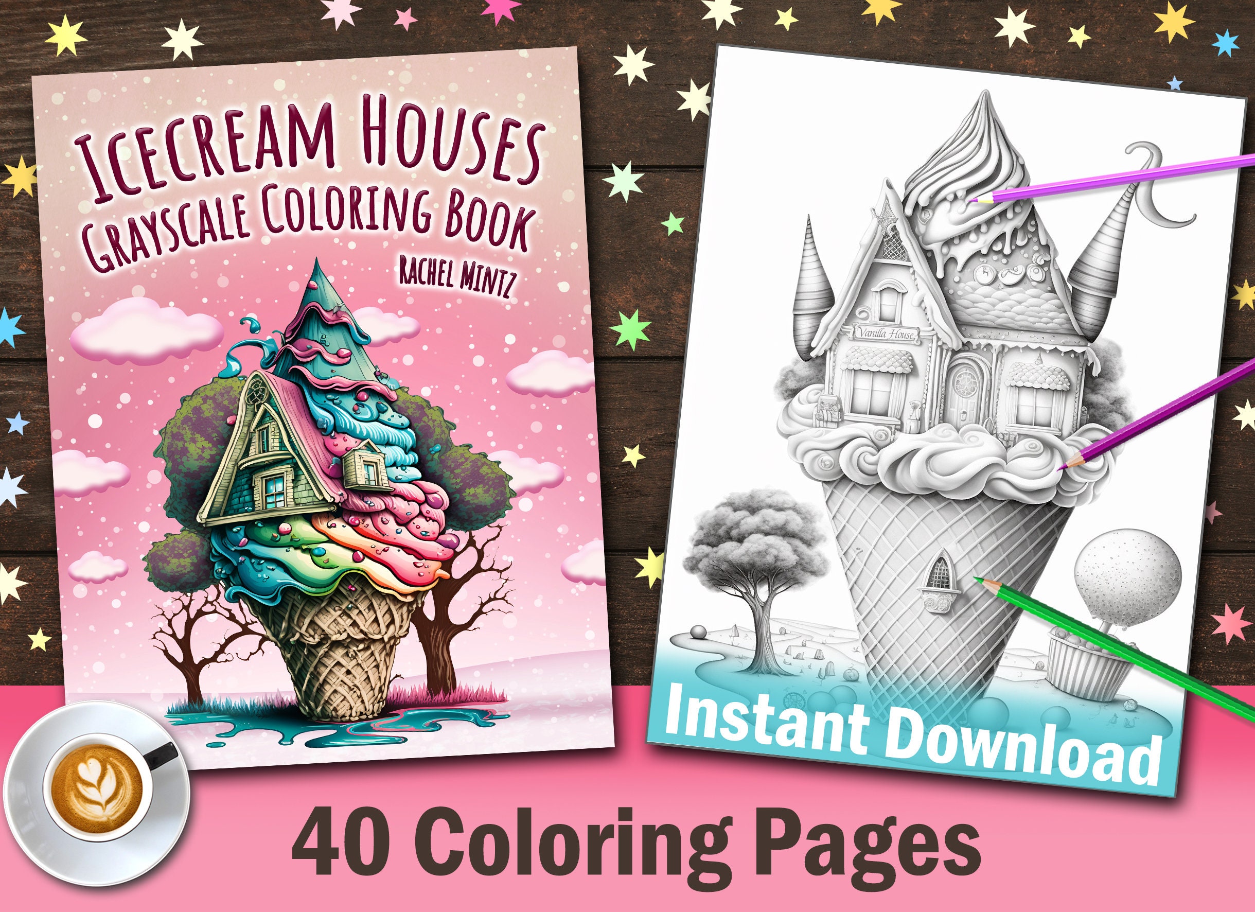 50 Large Print Ornaments Coloring Book For Adults, Easy Christmas Tree –  Rachel Mintz Coloring Books