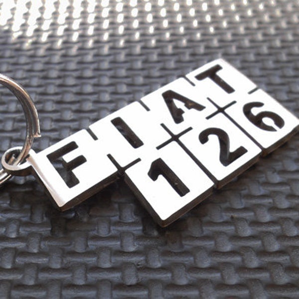 Fiat 126 Spider Keyring Keychain Emblem 500 Abarth 600 650 Red Brown Silver Black 126p Bis Giannini Gt Stainless Steel