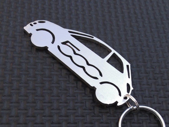 Porte-clés Fiat 500, vert, métal - Pièces détachées Fiat 500
