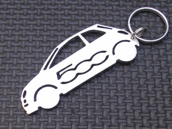 PantherCut Fiat 500 Keyring Keychain Abarth x C L Cabrio E Evo Hatchback Sport Lounge Stainless Steel