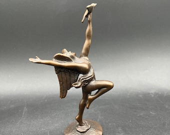 Bronze Angel Statue Lifting Bird RW artist