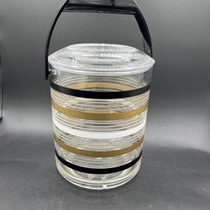 Vintage, Culver, Acrylic Ice Bucket, Removable Insert, Striped