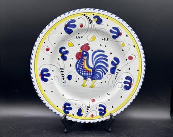 Vintage Italian Decorative Plate, Rooster, Kitchen Decor