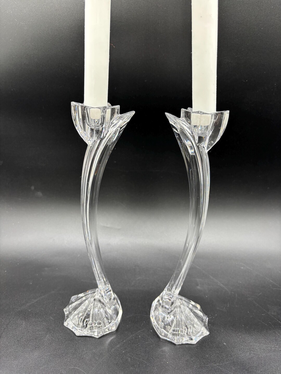 Art Deco, Pair of Mikasa Lead Crystal Candlesticks, Tulip, T9956-339 - Etsy