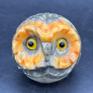 Vintage Alabaster Owl Paperweight, Italian, Italy, Hand Carved, AS IS