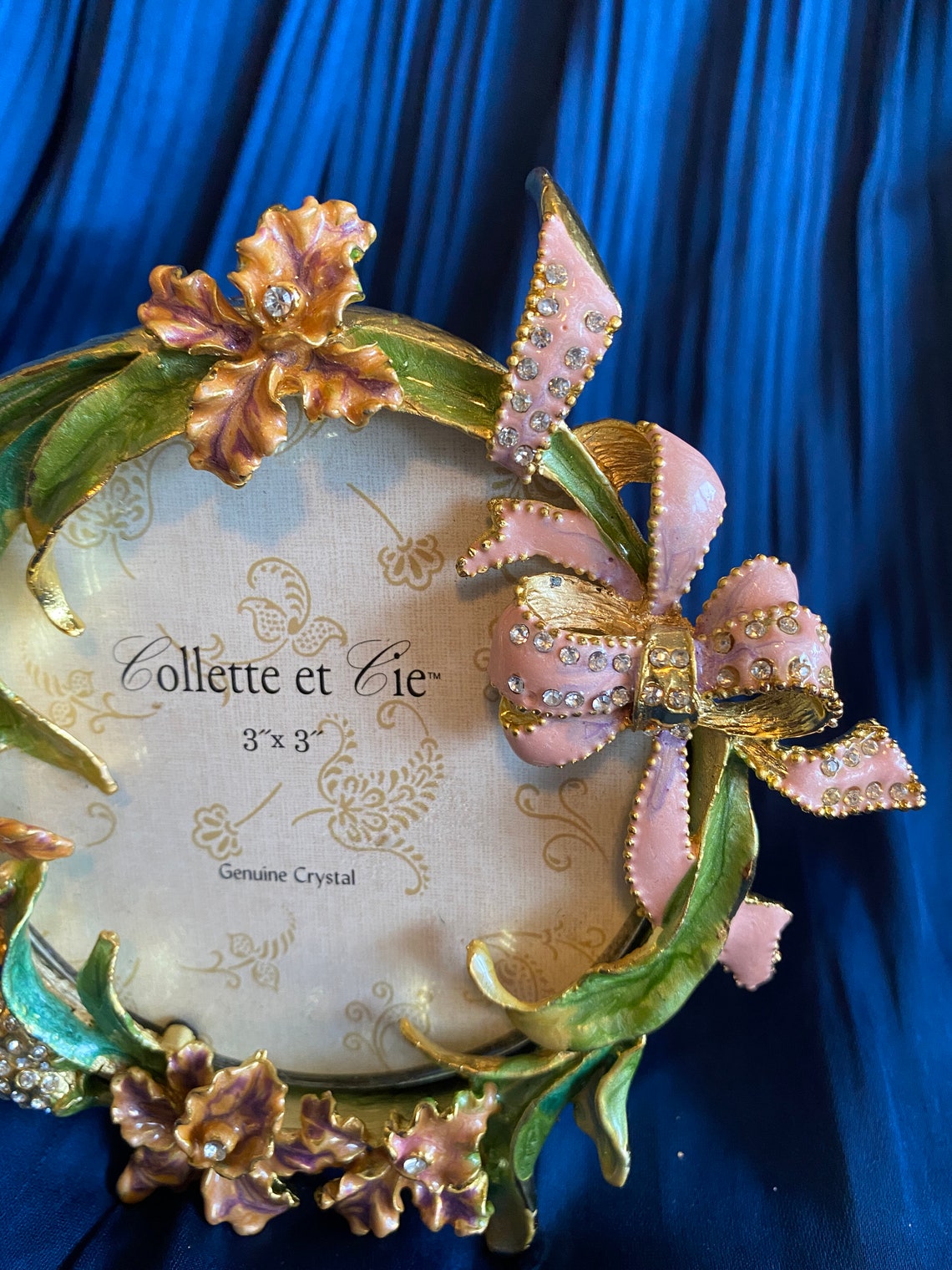 Collette et Cie Ribbons and Iris Crystal and Gold Round Etsy