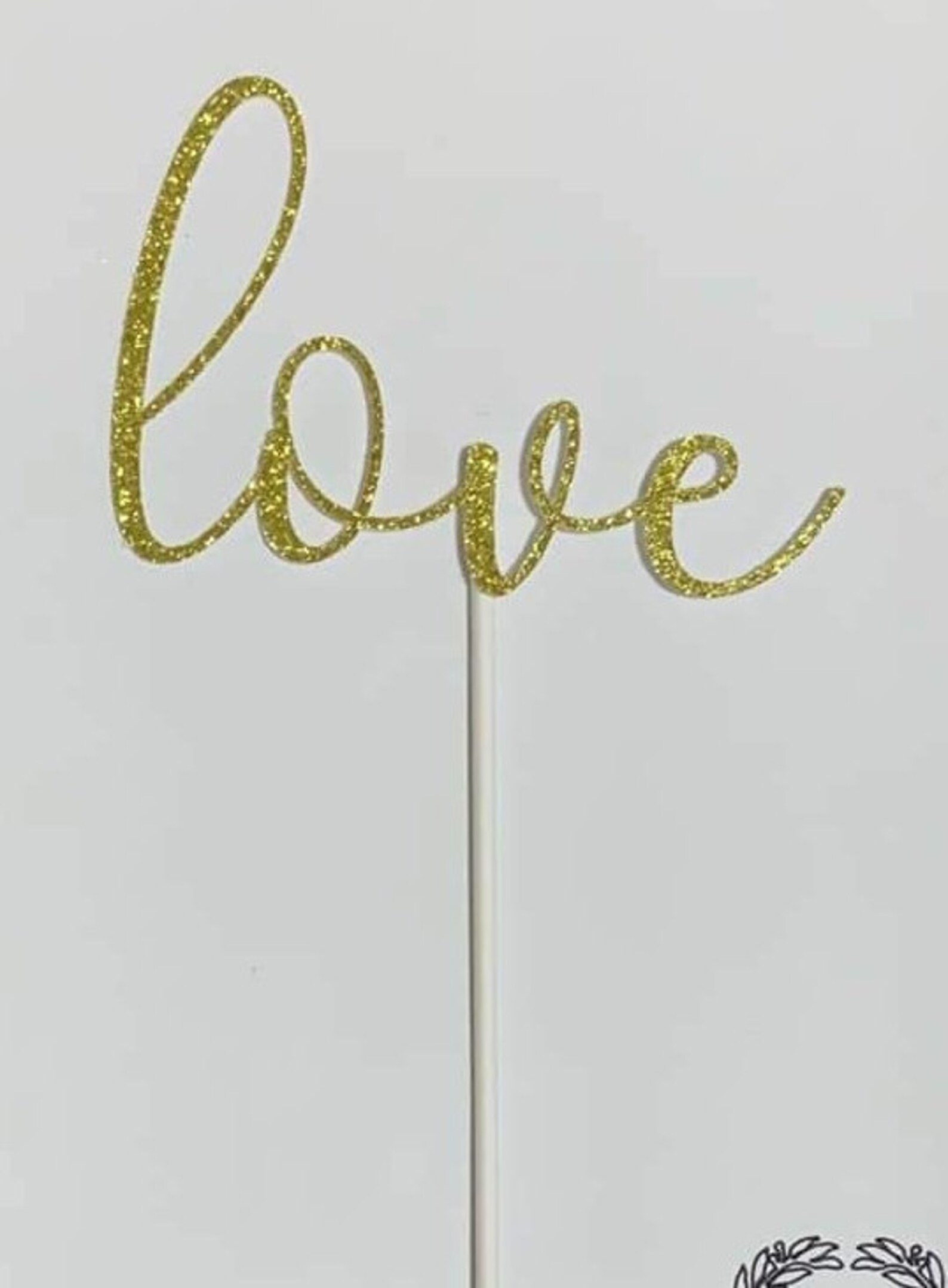 Love Gold Glitter Cardstock cake topper Etsy