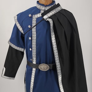 Royal Cape with trim decoration - reenactment, cloak, robe, LARP, fantasy, medieval, unisex, renaissance, mantle, garb, costume accessory