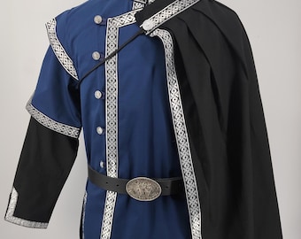 Royal Cape with trim decoration - reenactment, cloak, robe, LARP, fantasy, medieval, unisex, renaissance, mantle, garb, costume accessory