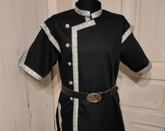 Buttoned Kaftan with trim in several colors - reenactment, larp, fantasy, archer garbs