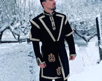 Kaftan for men with trim decoration, reenactment, larp, fantasy, archer garbs