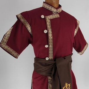 Buttoned Kaftan with trim in several colors - reenactment, larp, fantasy, archer garbs
