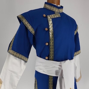 Buttoned Kaftan with trim in several colors - reenactment, larp, fantasy, archer garbs