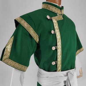 Buttoned Kaftan with trim in several colors - reenactment, larp, fantasy, archer garbs