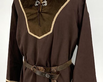 Medieval tunic - reenactment, LARP, fantasy, archer garbs, Viking, reenactment, cotton kaftan, fantasy coat