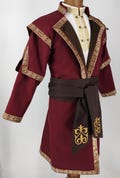 Kaftan with gold or silver trim and brown velvet 'collar' - reenactment, larp, fantasy, archer garbs product logo