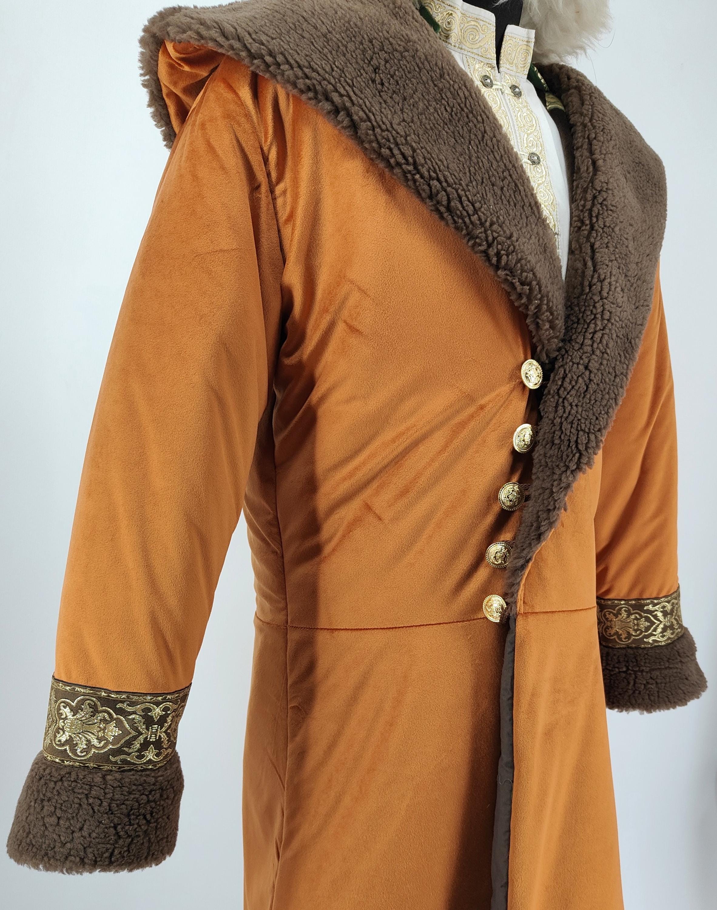 Warm Rust Orange Velvet Winter Kaftan – Lined Holland Velvet Coat