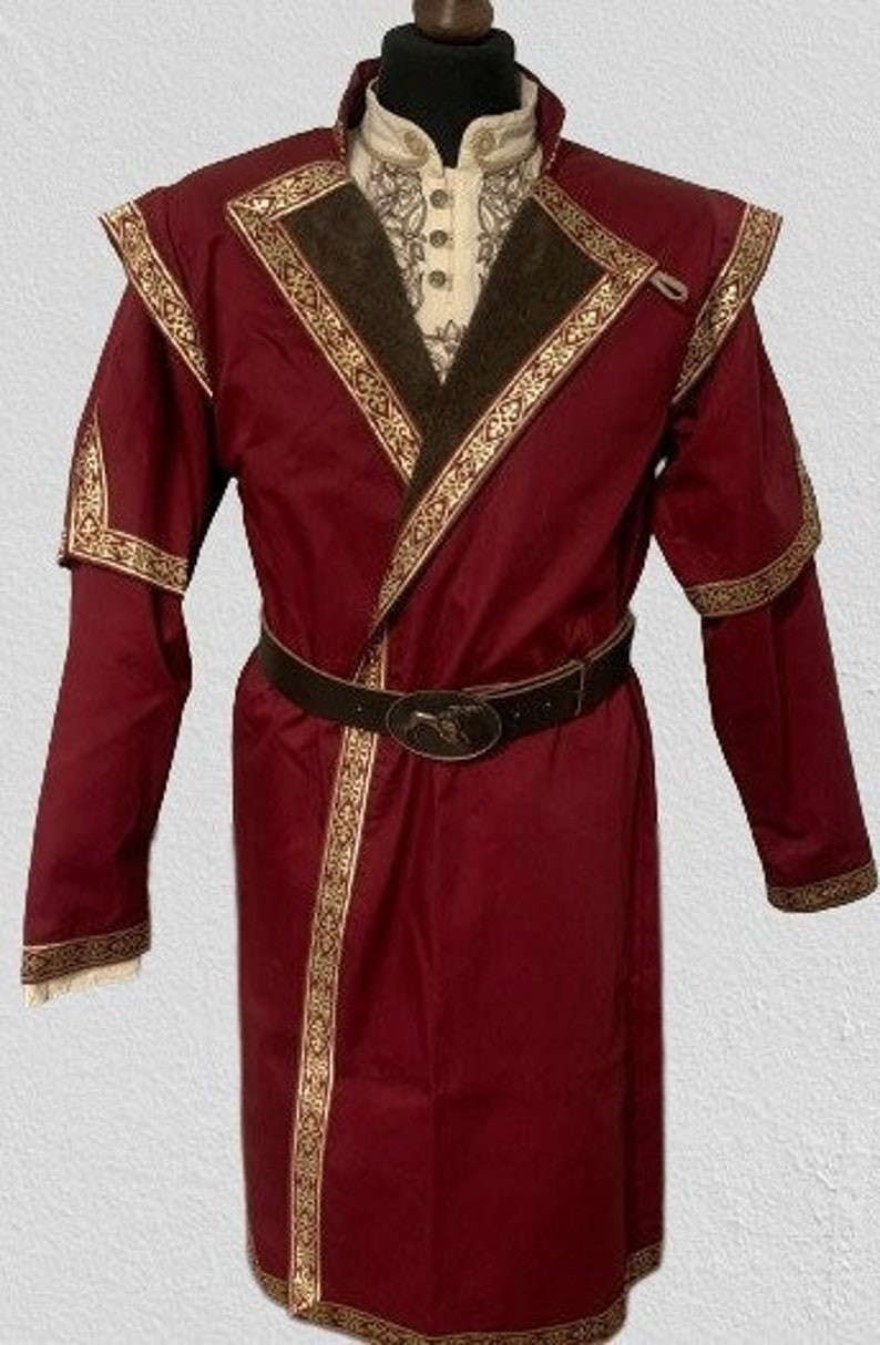 Kaftan with golden or silver trim, reenactment, larp, fantasy, archer garbs image 1