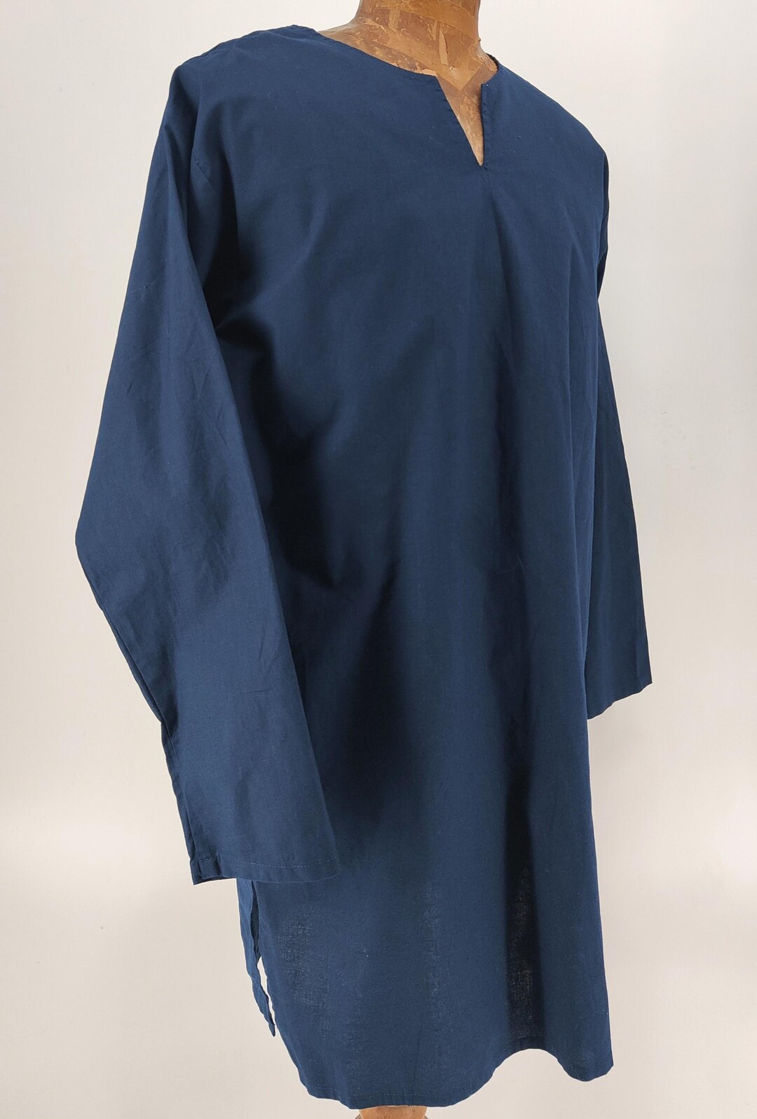 Simple Dark Blue Medieval Tunic - Cotton, Viking, Celtic, Reenactment ...