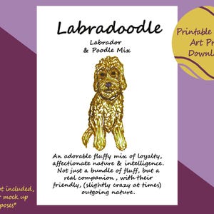Labradoodle Definition Print | Digital download, Wall Art For Labradoodle Owners, Dog Owner Gift, Australian Labradoodle Mum, Dog Definition