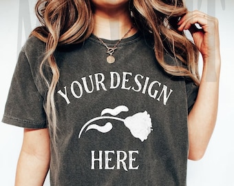 Comfort Colors 1717 Pepper Shirt Mockup - Studio Mockup
