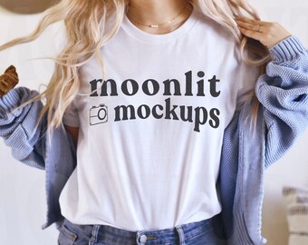 Bella Canvas 3001 White T-shirt Mockup - JPG PNG Digital Mockup