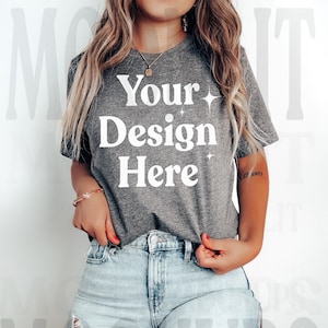 Bella & Canvas 3001 TShirt Mockup - Bella Canvas 3001 Shirt - Deep Heather Mockup - Oversized Mockup - Bella Canvas Mockup - Moonlit Mockups