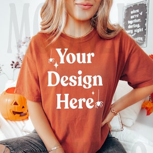 Gildan 5000 Mockup - Texas Orange Mockup - Orange Mockup - T Shirt Mockup - Model Mockup - Fall Mockup - Halloween Mockup