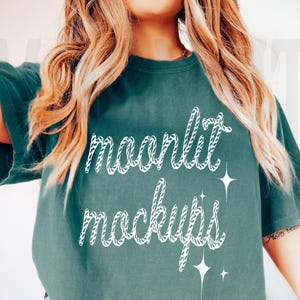 Comfort Colors 1717 Blue Spruce Shirt Mockup - Blue Spruce 1717 Shirt Mockup - Blue Spruce Shirt - Blue Spruce Comfort Color Shirt Mock