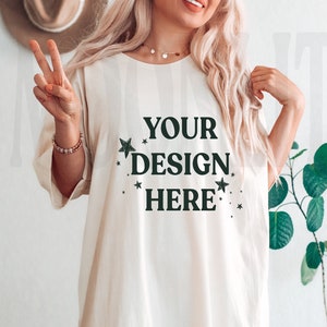 Bella & Canvas 3001 TShirt Mockup - Bella Canvas 3001 Shirt - Natural Shirt Mock-up - Oversized - Unisex T-Shirt - Tee Mockup - Model Mockup
