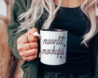 Black Handle Mug Mockup: 11oz Coffee Mug (Digital Download)