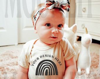 Natural Baby Onesie Mockup - Rabbit Skins 4400 (Digital Download)